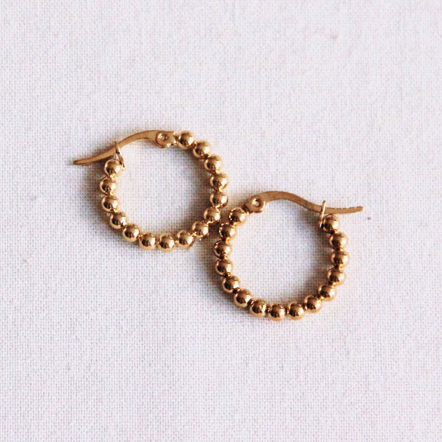 Creol Øreringe Guld kugler 20mm