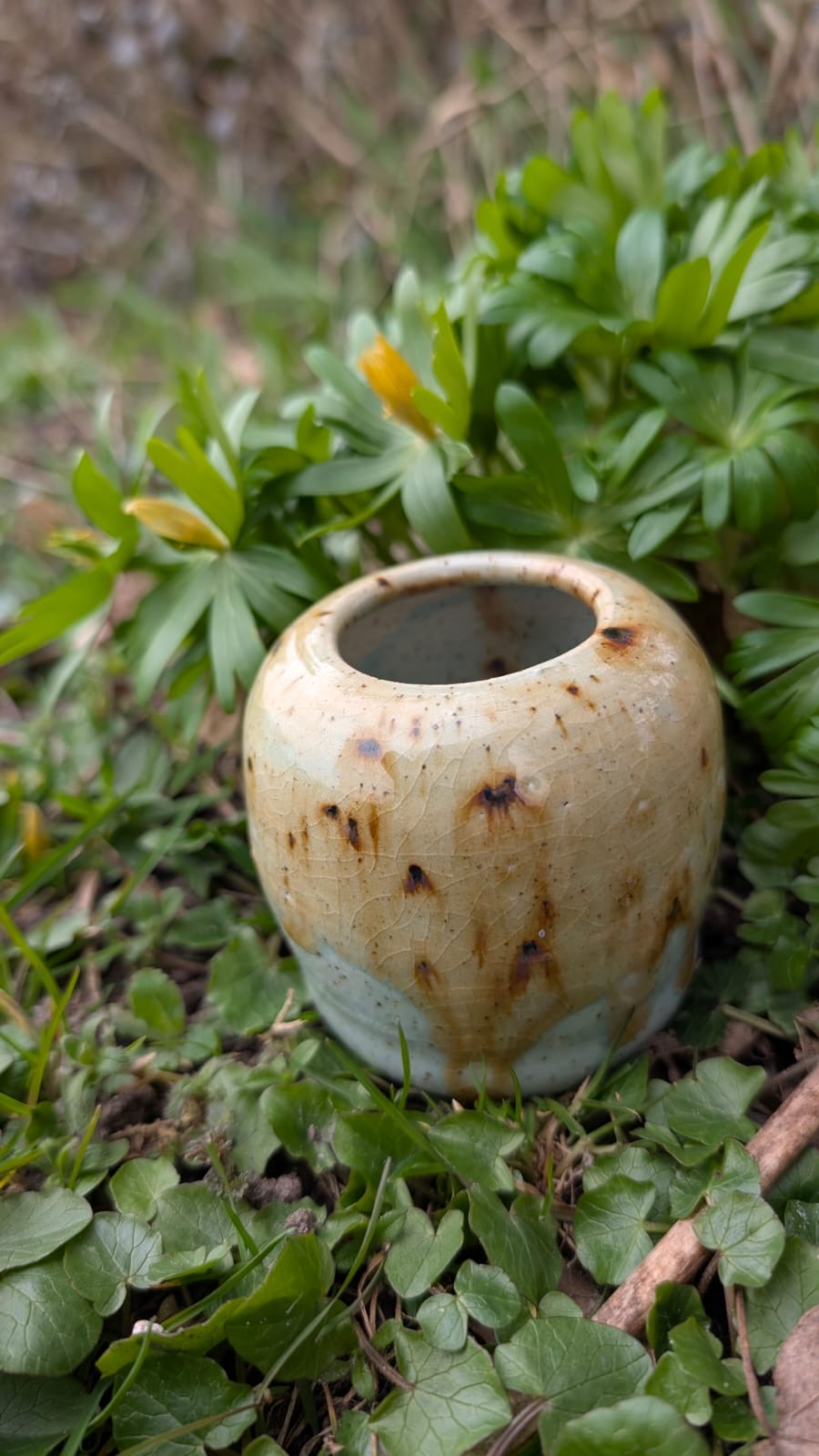 Mini vase - lyseblå/beige