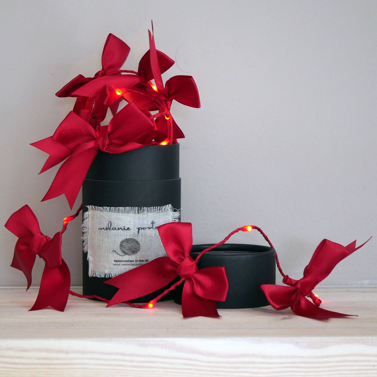 Satin sløjfe lyskæde