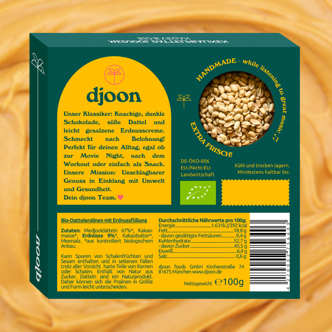 Dadler med chokolade: Saltede jordnødder (Øko)
