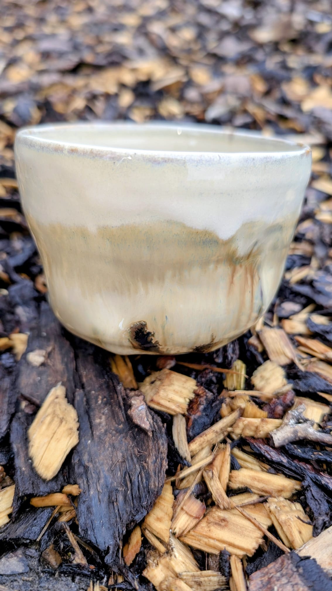 Keramik Matcha Kopper med Marmoreret Hvid Glasur
