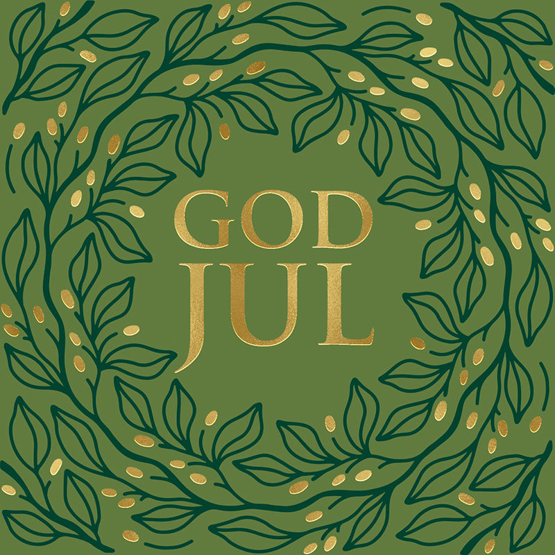 God Jul - Smukt kort med konvolut 12x12 cm