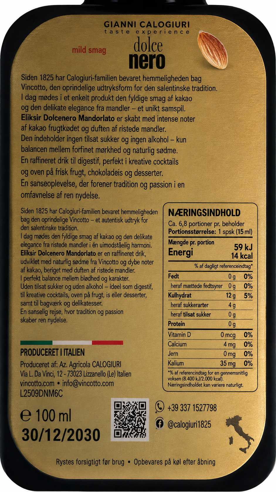 Dolcenero Mandorlato - Chokolade & Mandler 100 ml