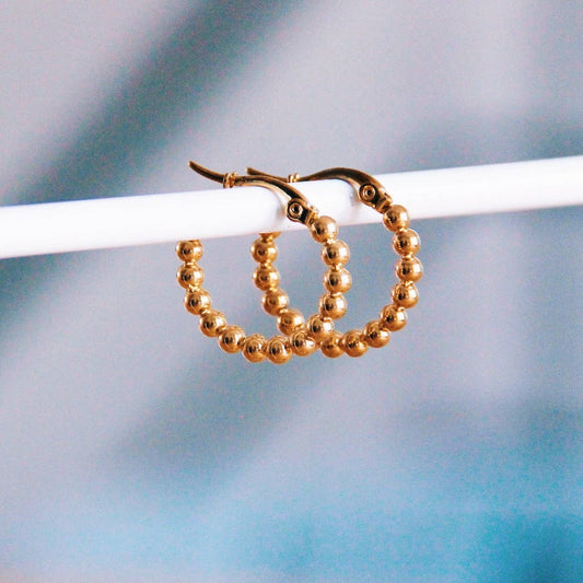 Creol Øreringe Guld kugler 20mm