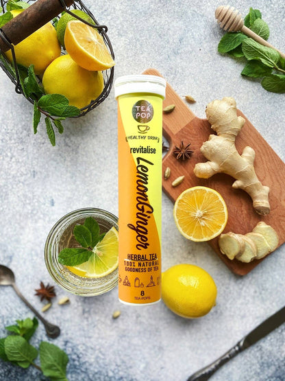 Lemon Ginger Tea-Pop rør med 8 stk.