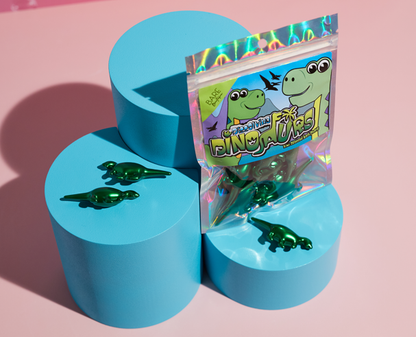 15 x Dinosaur-formede Badeperler - Kiwi-duft