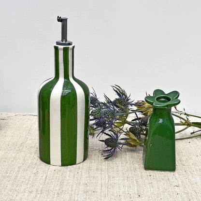 Stribet grøn Olieflaske