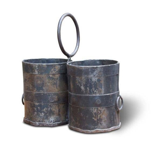 2-delt krukke  - Dobbelt metaldåse med håndtag