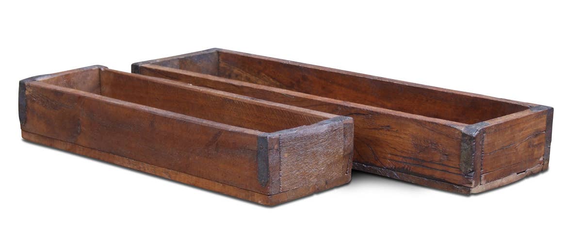 Træ kasser vintage mustens forme sæt med 2 stk