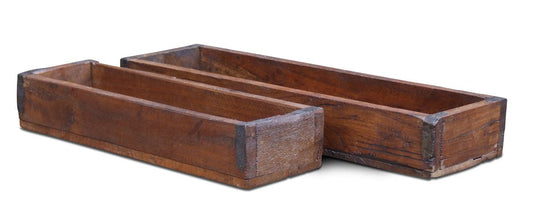 Træ kasser vintage mustens forme sæt med 2 stk