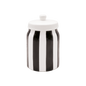 Sort stribet krukke med låg