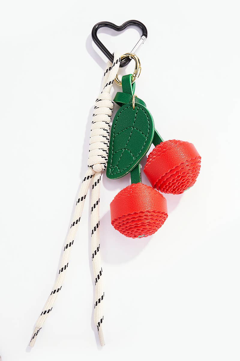 Taske amulet og nøglering med Kirsebær