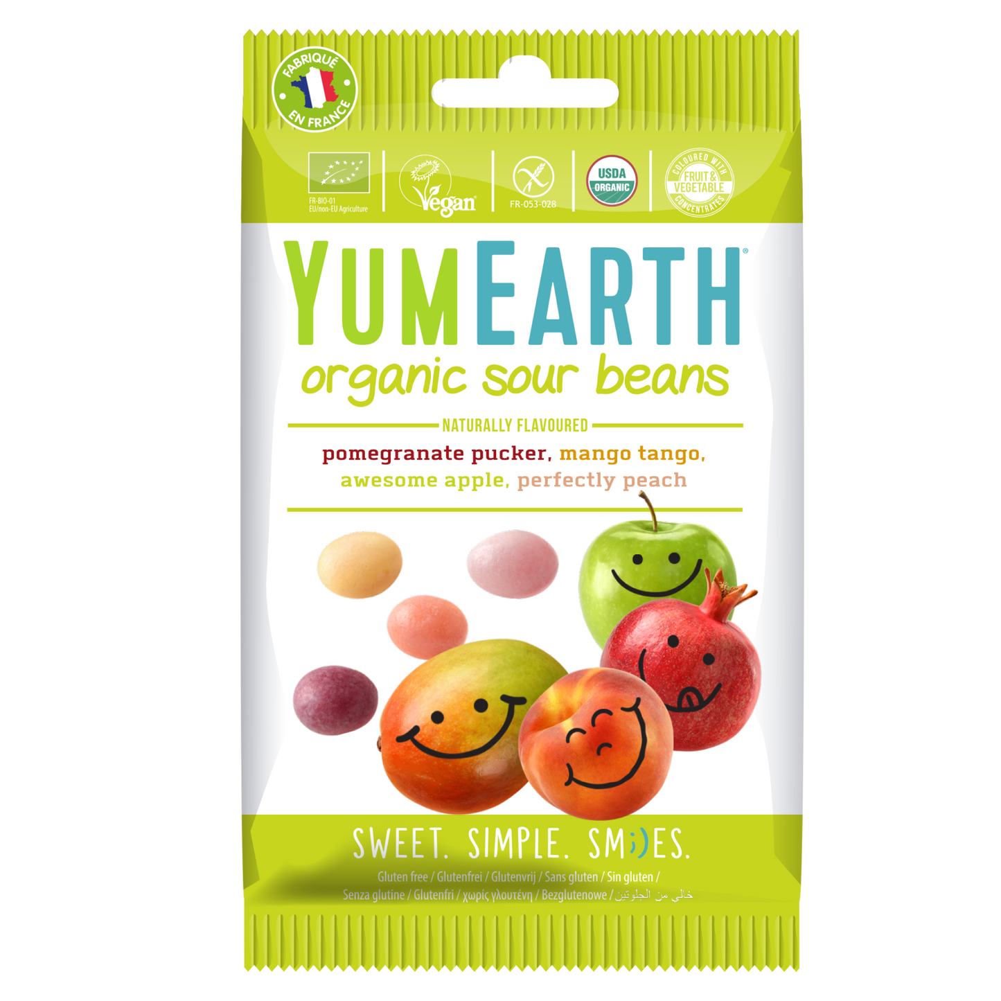 Økologiske YumEarth bløde sure bønner - 50 g