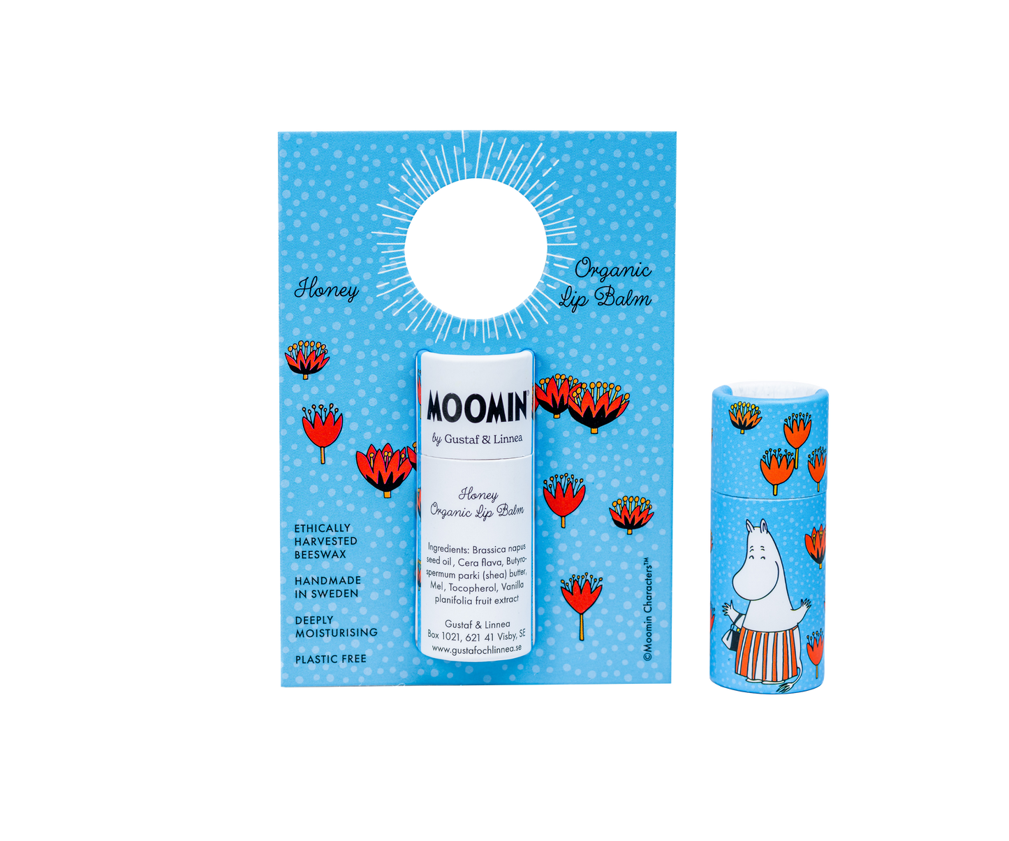 Moomin fra Gustaf och Linnea - Læbepomade med bivoks og honning