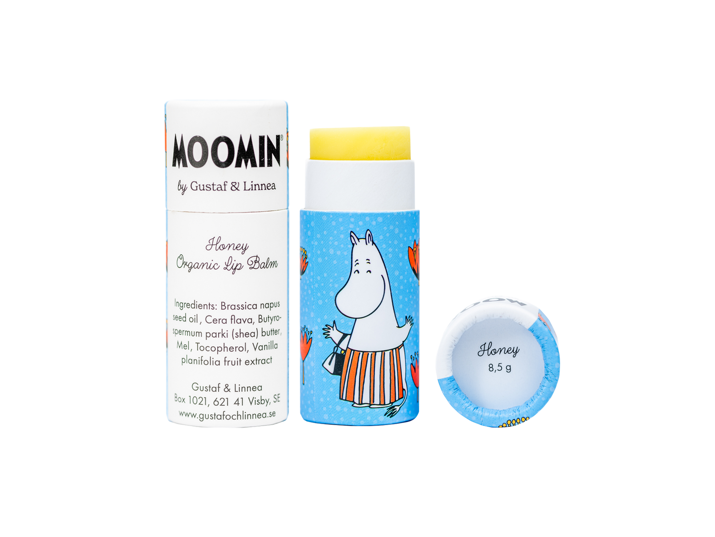 Moomin fra Gustaf och Linnea - Læbepomade med bivoks og honning