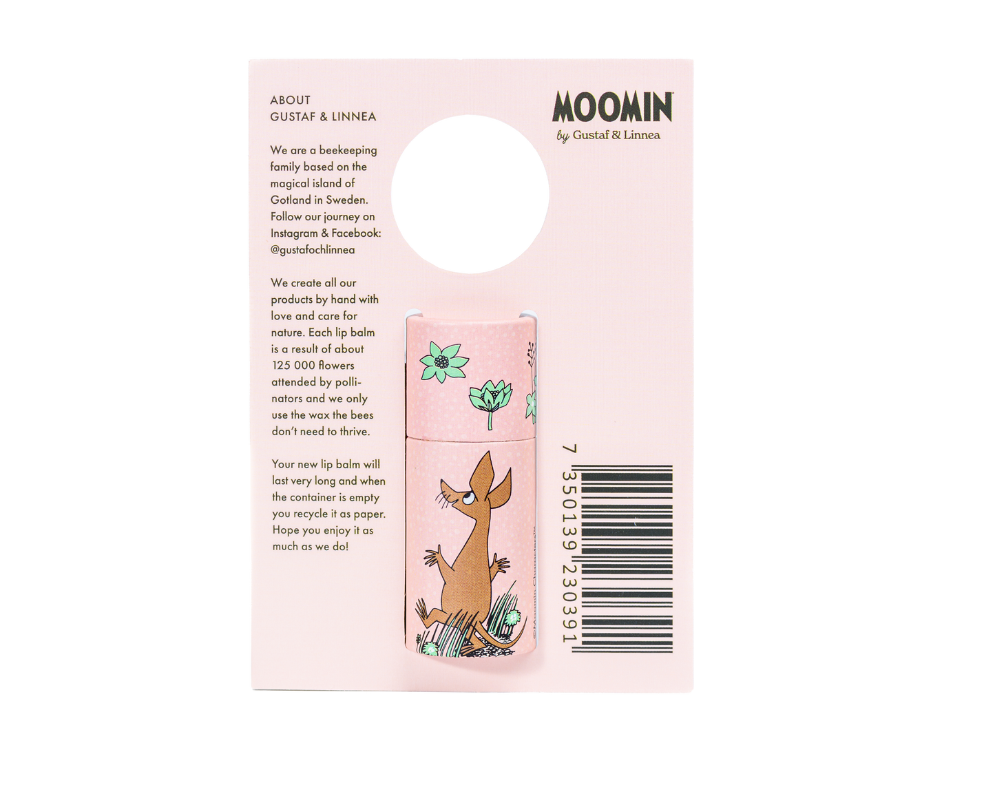 Moomin fra Gustaf och Linnea - Læbepomade med bivoks, morgenfrue og honning