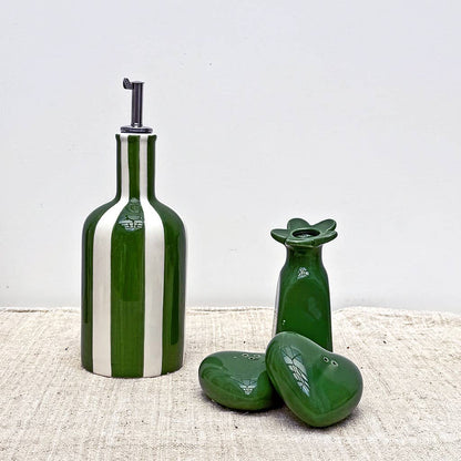 Stribet grøn Olieflaske