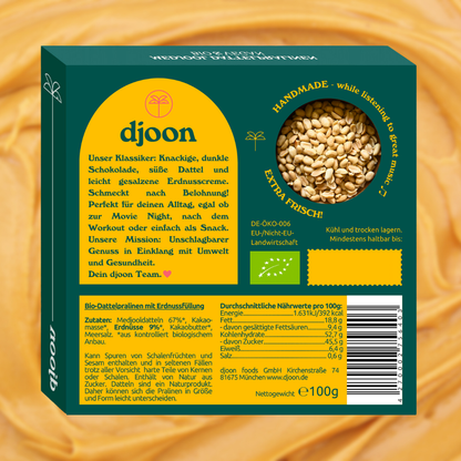 Dadler med chokolade: Saltede jordnødder (Øko)