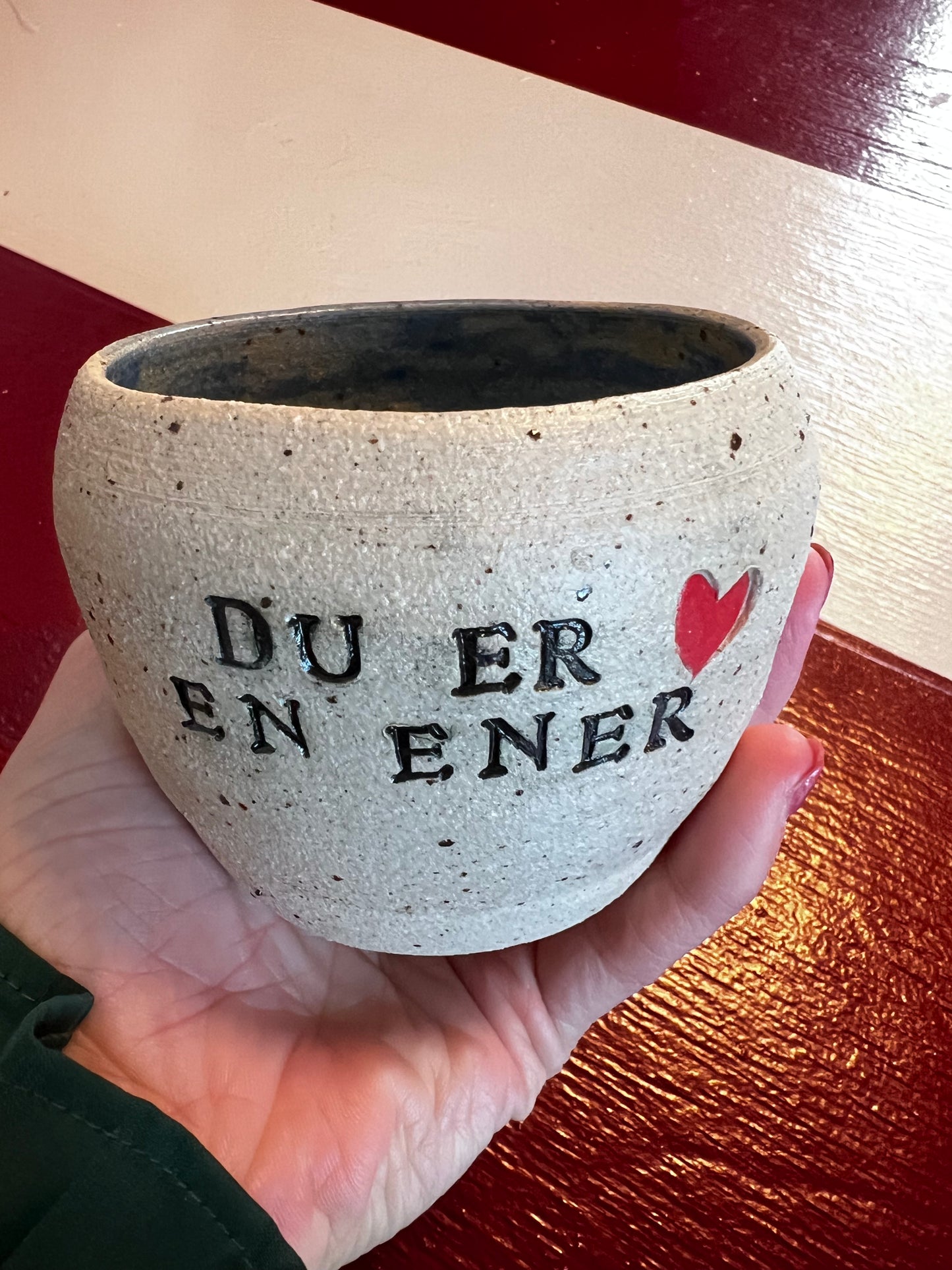 Unika keramik kop - Du er en ener