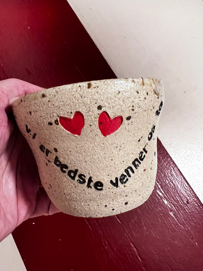 Unika keramik kop - Vi er bedste venner os to