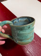 Unika keramik kop med hank - Green Sea