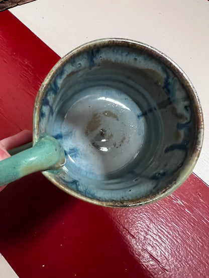 Unika keramik kop med hank - Green Sea