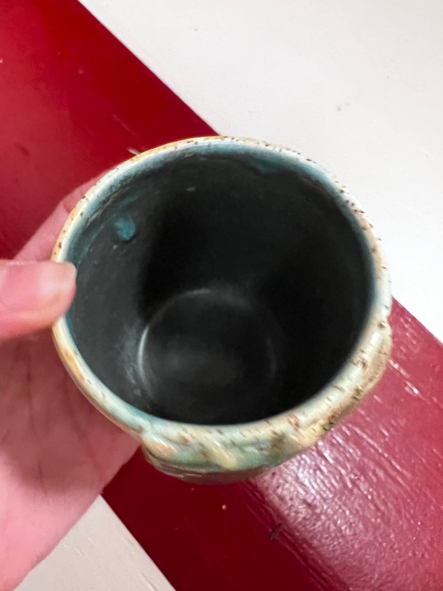 Unika keramik kop - Green leaf