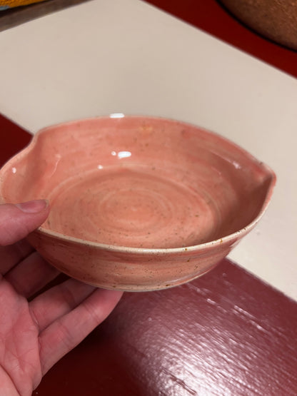 Unika keramik skål - Pink pour bowl