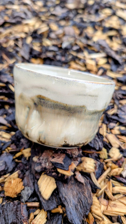 Keramik Matcha Kopper med Marmoreret Hvid Glasur