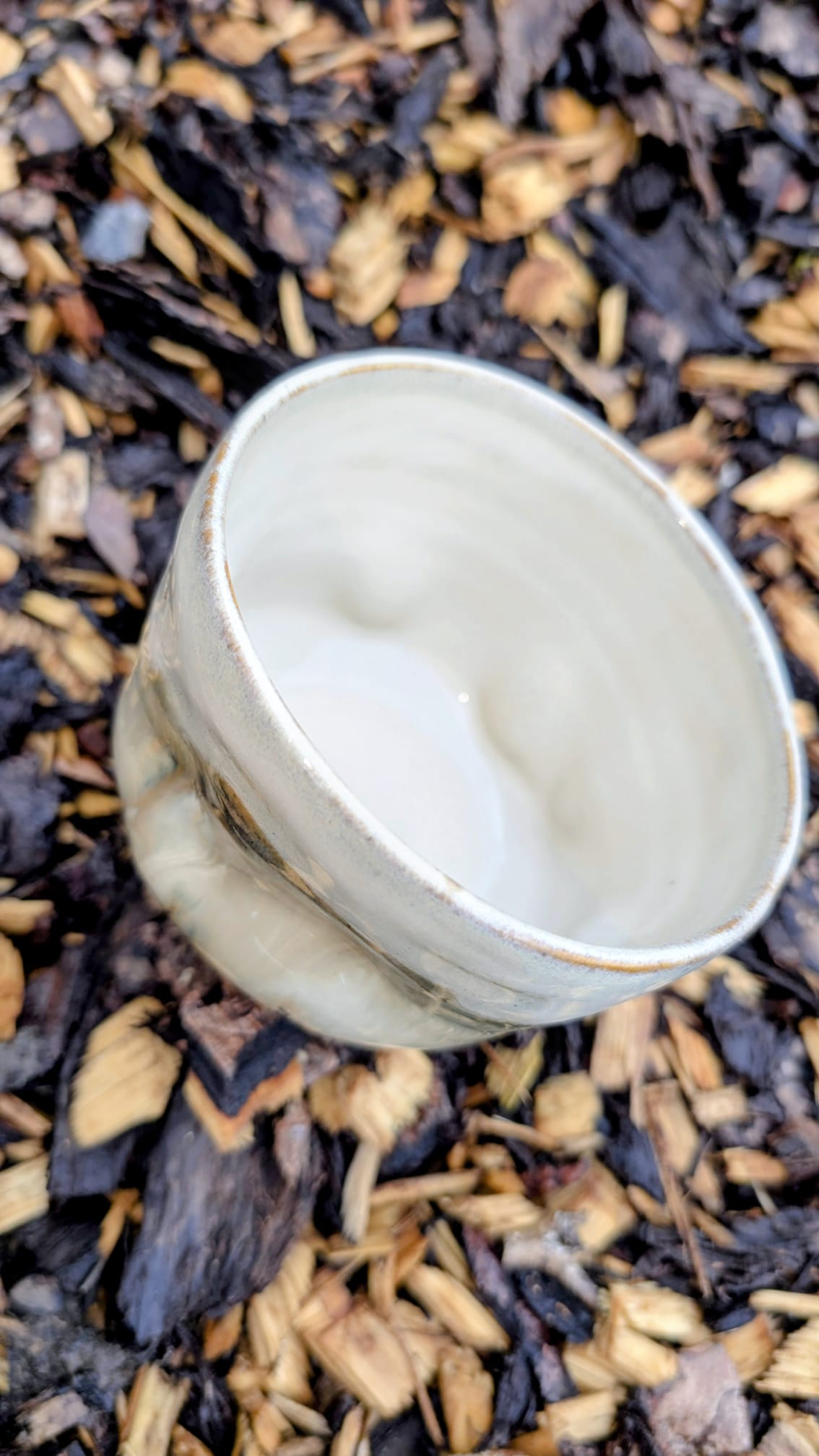 Keramik Matcha Kopper med Marmoreret Hvid Glasur