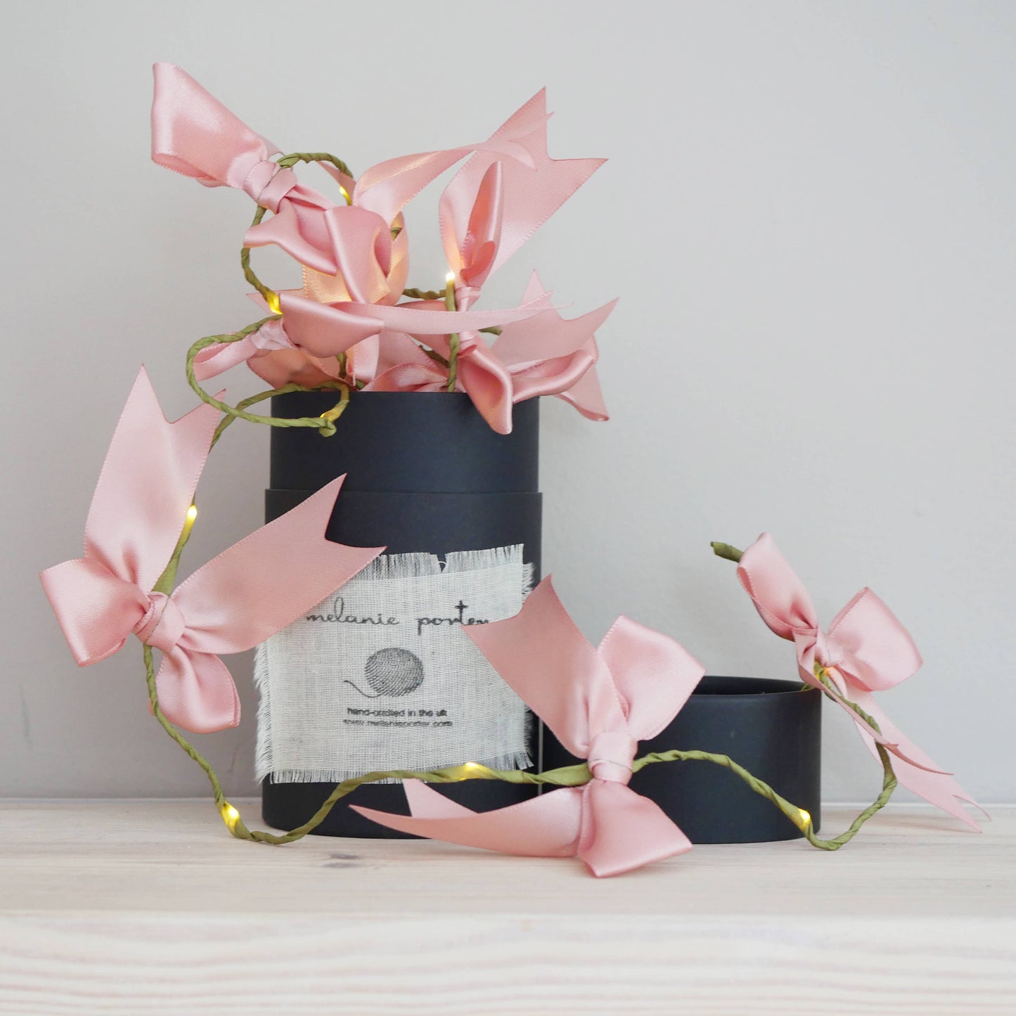 Satin sløjfe lyskæde