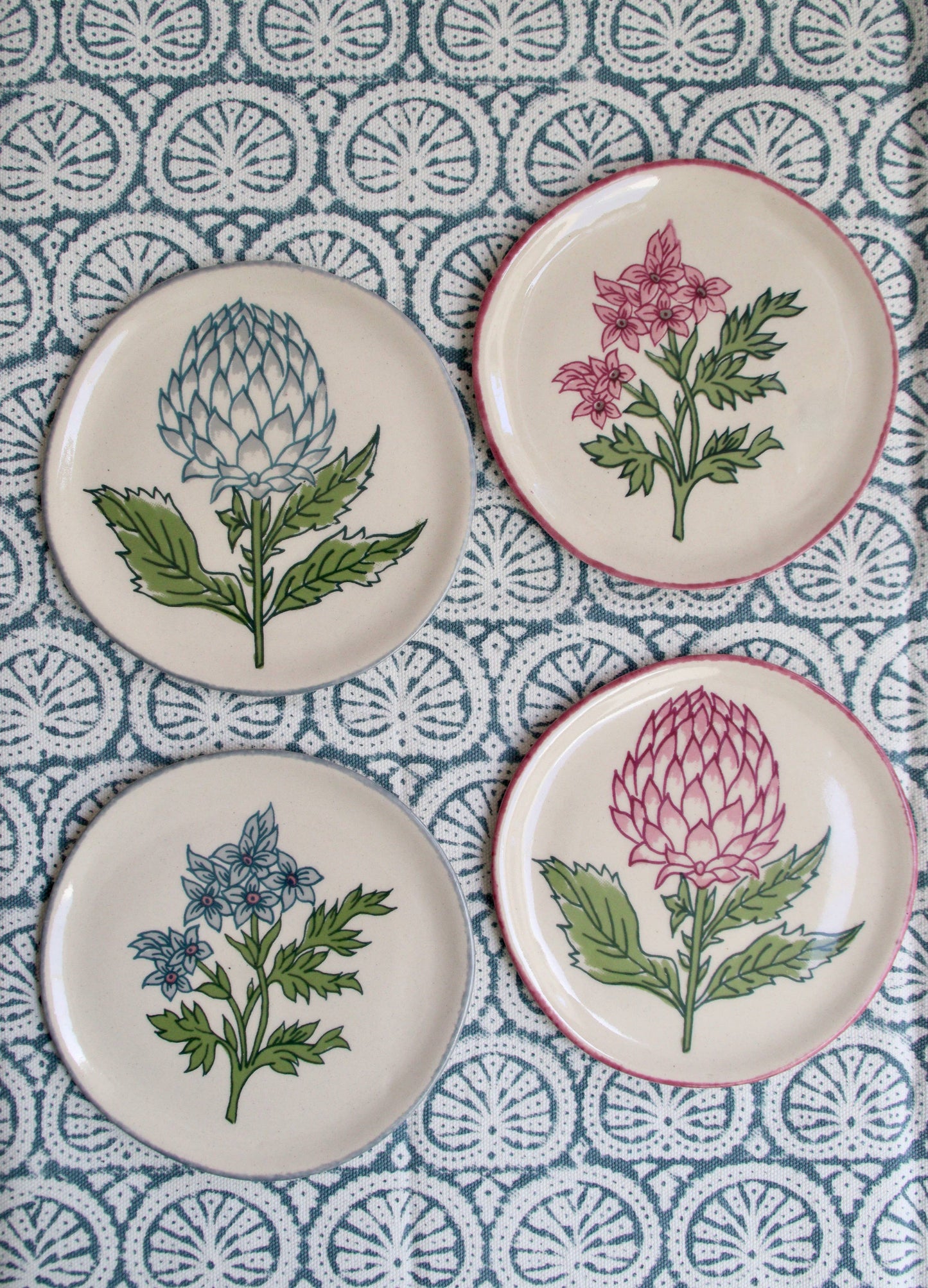 Mini håndlavede tallerkener - Sæt med 4 tallerkener