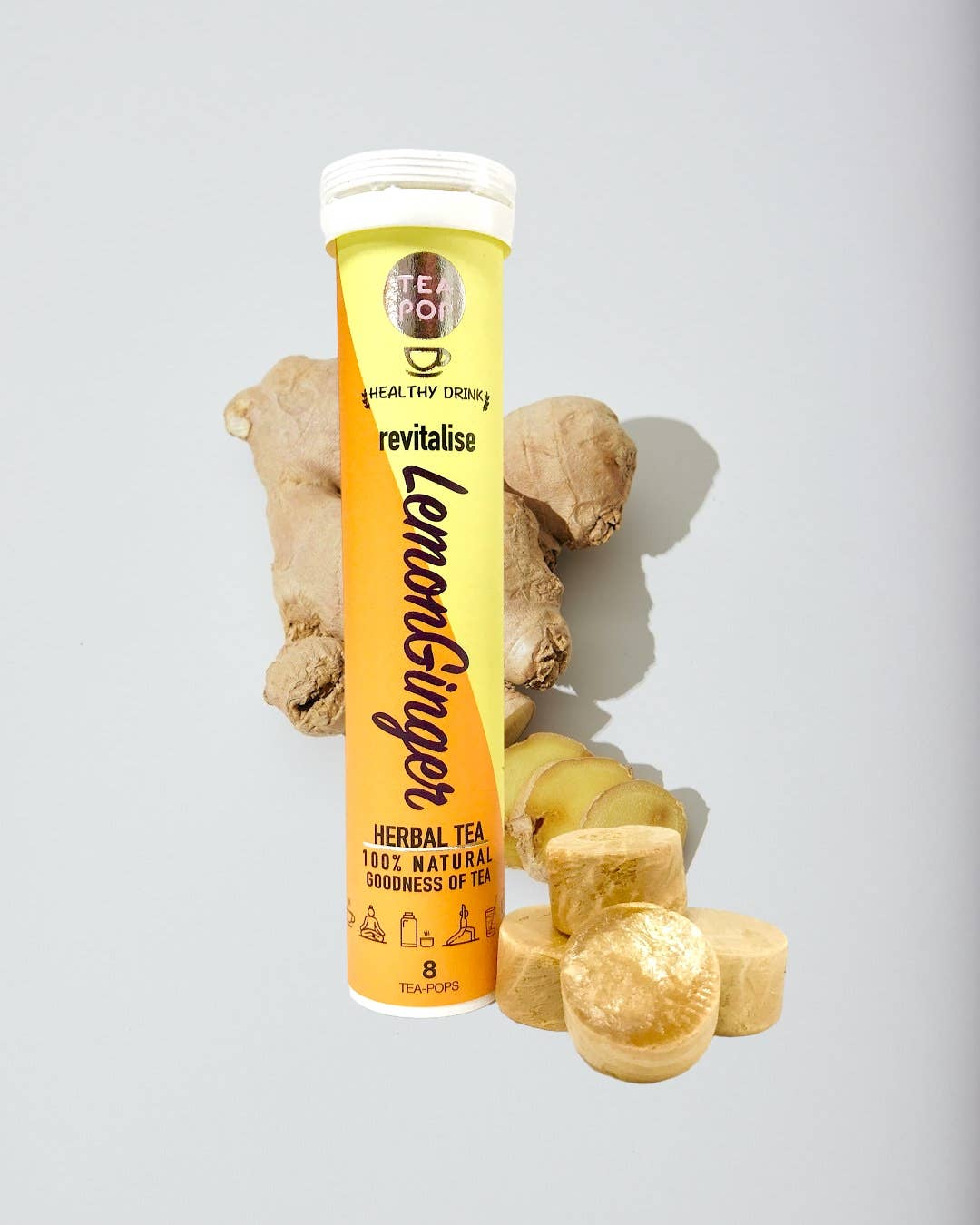 Lemon Ginger Tea-Pop rør med 8 stk.
