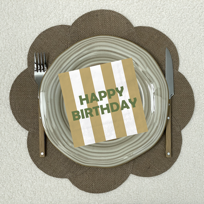 Happy Birthday servietter Grøn