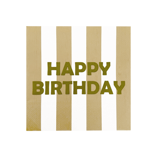 Happy Birthday servietter Grøn
