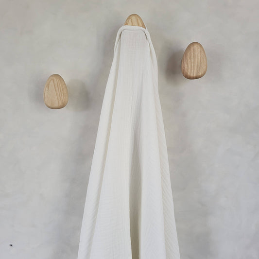 Håndklæde i muslin bomuld - Hvid størrelse 70 x 125 cm