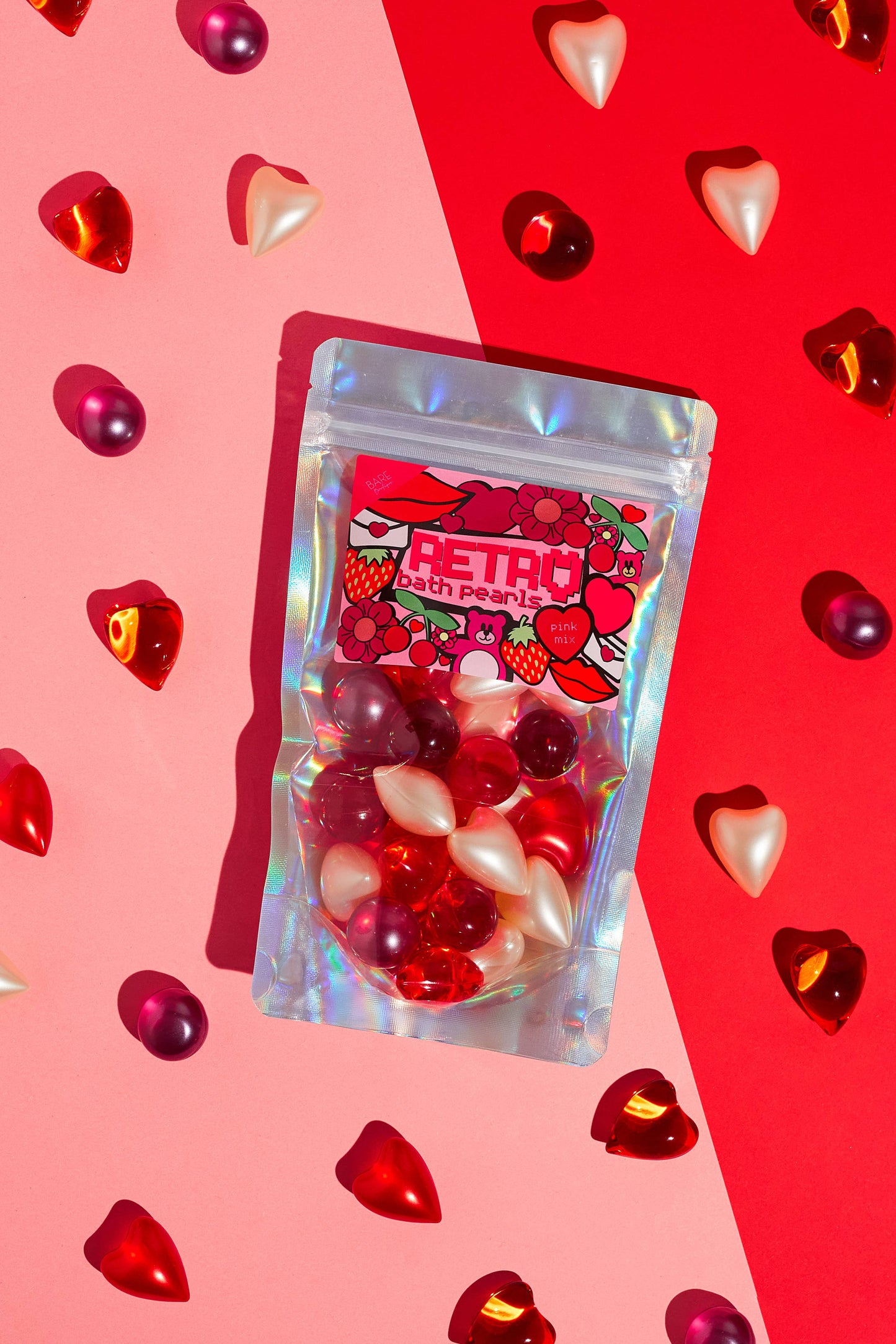 Retro 90´er pakke med 30 lækre badeperler - Valentines Udgave