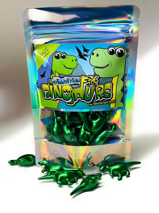 15 x Dinosaur-formede Badeperler - Kiwi-duft