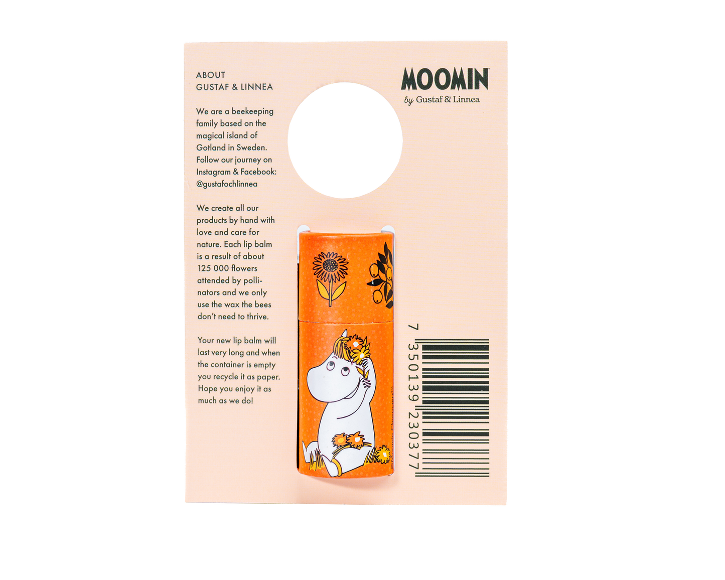 Moomin fra Gustaf och Linnea - Læbepomade med smag af appelsin
