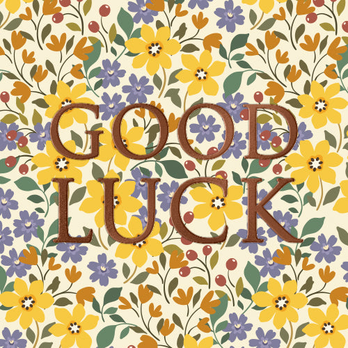 Good luck - Små skønne kort med konvolut 7,5x7,5 cm.