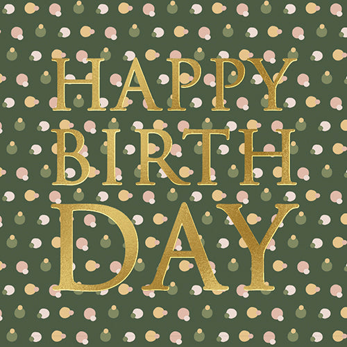 Happy birthday - små skønne kort med konvolut 7,5x7,5 cm