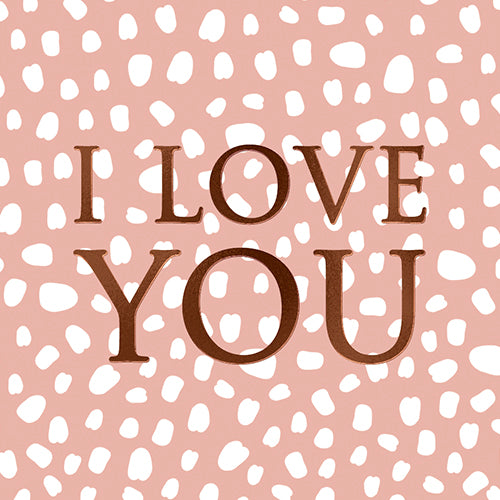 I love you - Små skønne kort med konvolut 7,5x7,5 cm