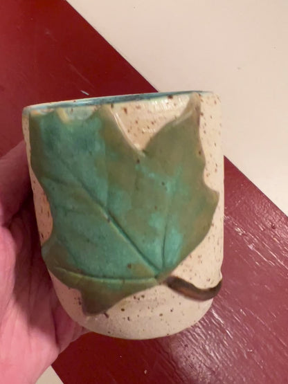 Unika keramik kop - Green leaf