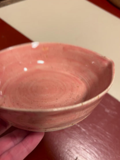 Unika keramik skål - Pink pour bowl