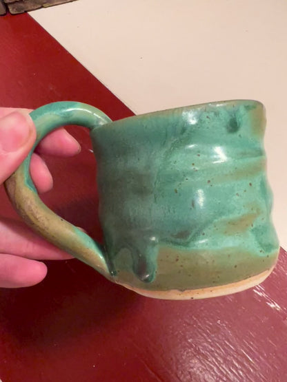 Unika keramik kop med hank - Green Sea
