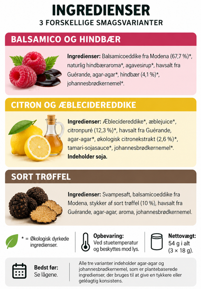 Gaveæske | 3 krydderblyanter: Balsamisk & hindbær + Citron + Sort trøffel