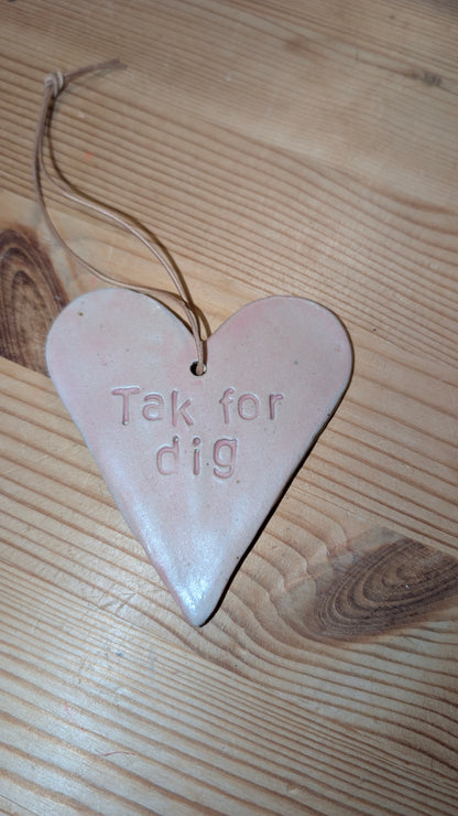 Keramik Hjerte "Tak for dig"