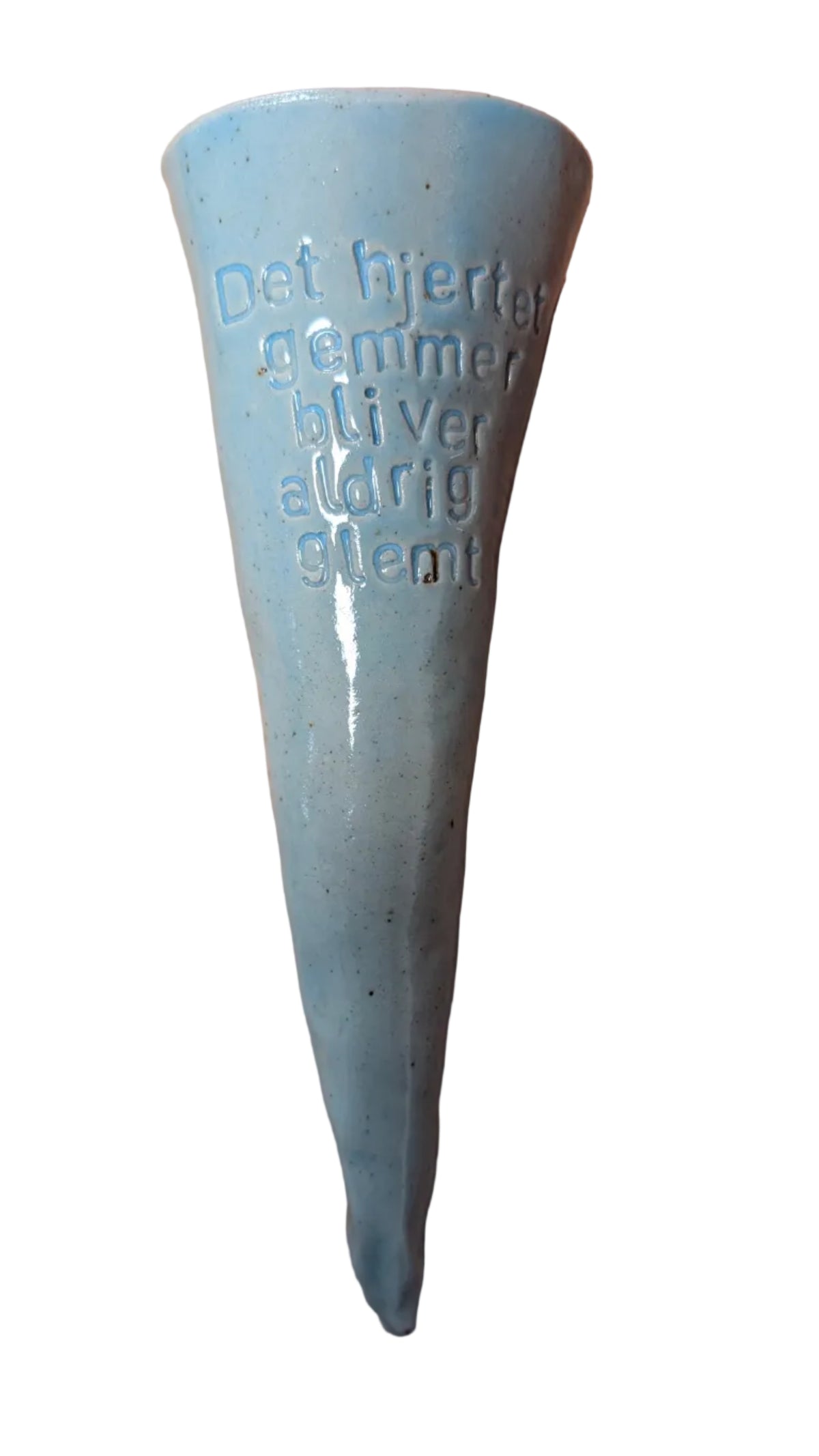 Grav vase "Det hjertet gemmer bliver aldrig glemt"