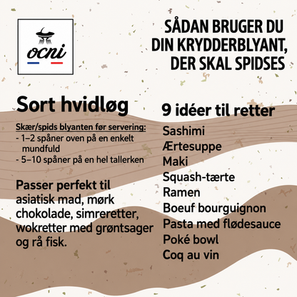 Økologisk krydderblyant med sort hvidløg