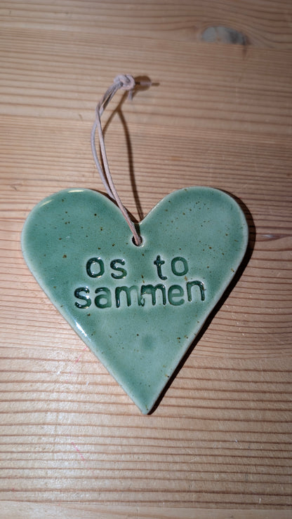 Keramik Hjerte "Os to sammen"